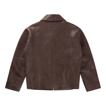 Alex buckle jacket/Brown leather jacket