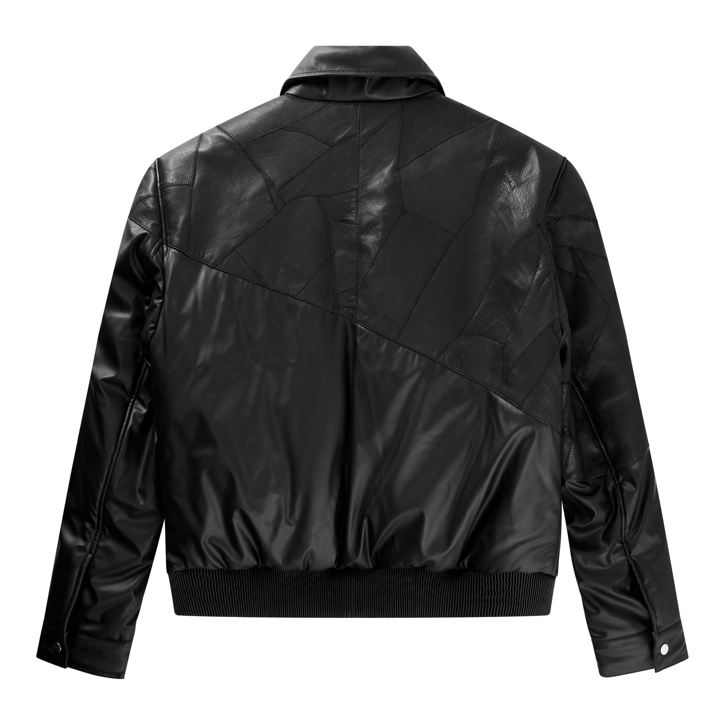 Avery patchwork bomber jacket black/Black vegan leather bomber jacket