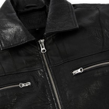 Alva patchwork jacket black/Black leather jacket