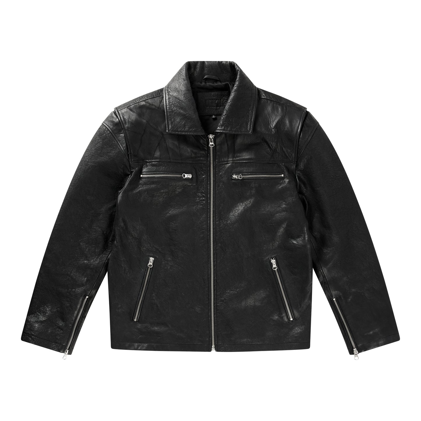 Alva patchwork jacket black/Black leather jacket