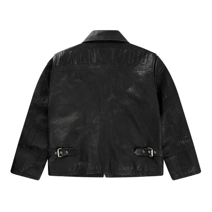 Alva patchwork jacket black/Black leather jacket