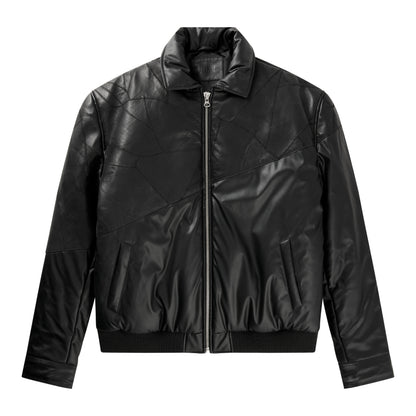 Avery patchwork bomber jacket black/Black vegan leather bomber jacket